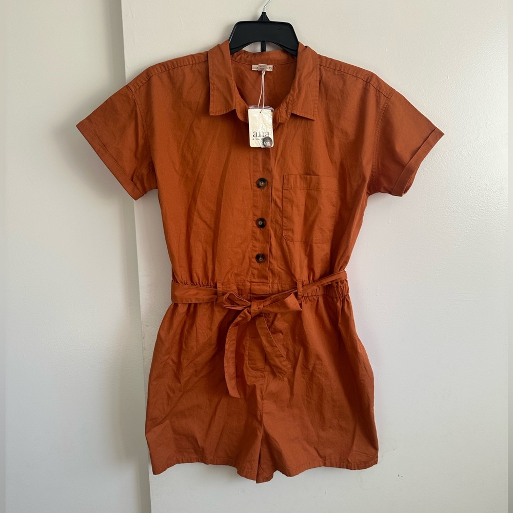 a.n.a Terracotta Romper jumpsuit